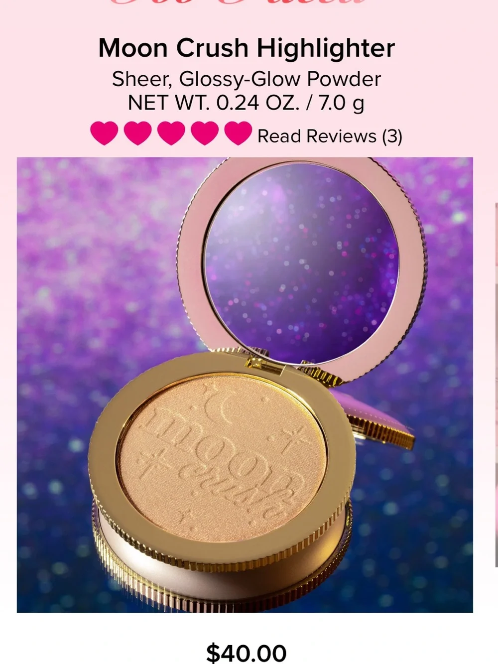 Too Faced shade shooting